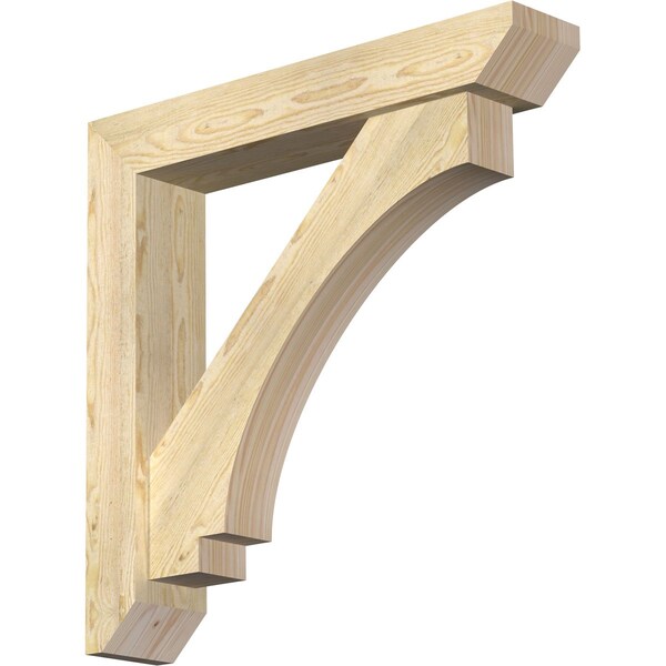 Ekena Millwork Imperial Slat Rough Sawn Bracket w/ Offset Brace, Douglas Fir, 6"W x 32"D x 32"H BKT0604X32X32IMP06RDF - main